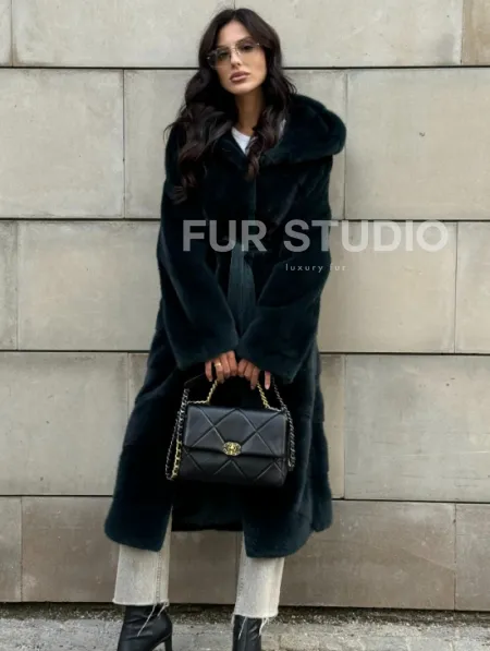 Шуба из аукционной норки NAFA с капюшоном - фото 8