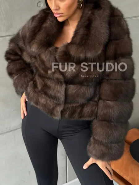 Короткая шуба из баргузинского соболя - фото 3
