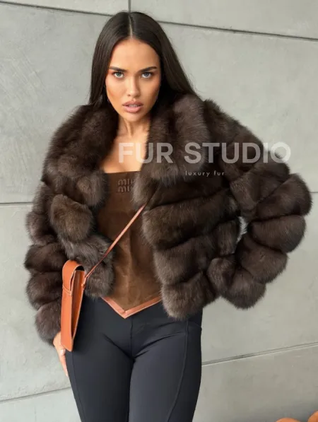 Короткая шуба из баргузинского соболя - фото 6