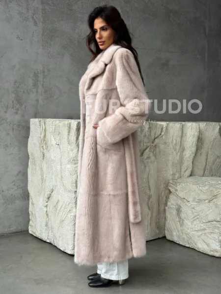 Светлая классическая норковая шуба - фото 7