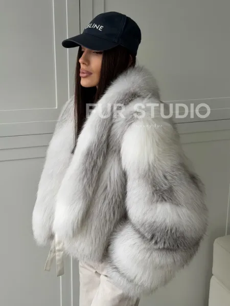 Шуба кроп-топ из лисы finnish cross fox - фото 7