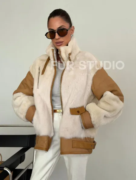 Комбинированная дубленка из норки и овчины - фото 6