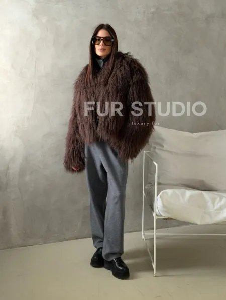 Модный полушубок из ламы - фото 10