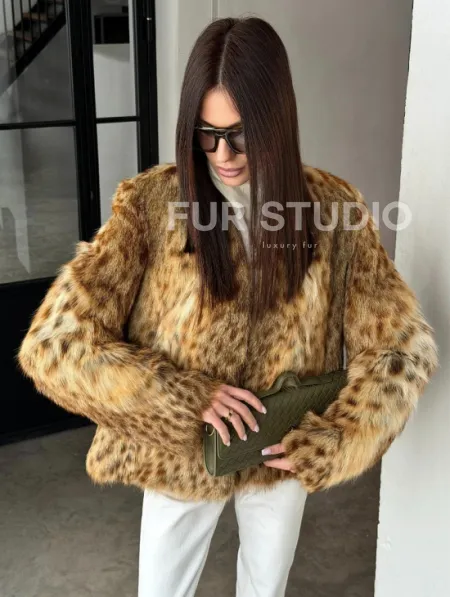 Меховой жакет - шуба из оцелота - фото 16