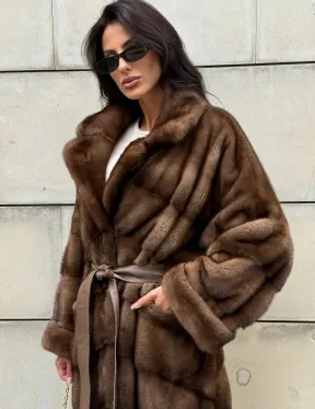 Кимоно шуба английский воротник - цвет соболь - фото 5