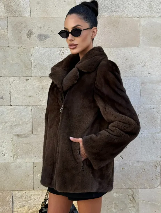 Норковая куртка (косуха) из аукционной скандинавской норки - фото 4