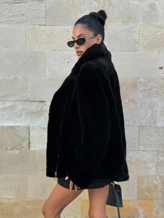 Черная косуха (куртка) из скандинавской норки - фото 7