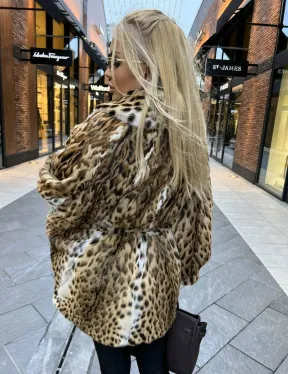 Шуба из оцелота под леопард модель «Летучая мышь» - фото 1