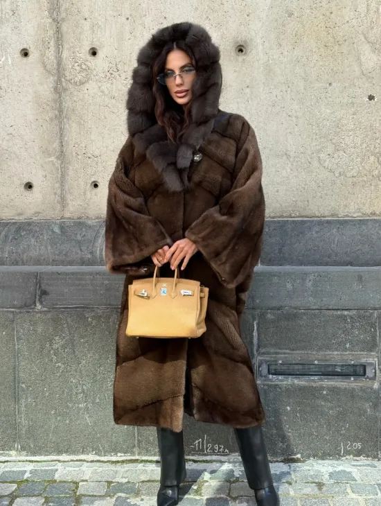 Норковое пальто в стиле 