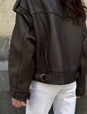 Кожаная коричневая куртка Retro Vintage - фото 1