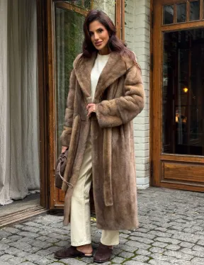 Шуба норковая с капюшоном - цвет пастель - фото 6