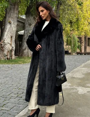 Черная норковая шуба - фото 6