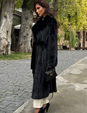 Черная норковая шуба - фото 5