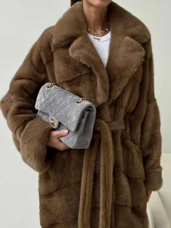 Норковая шуба - кимоно - фото 1