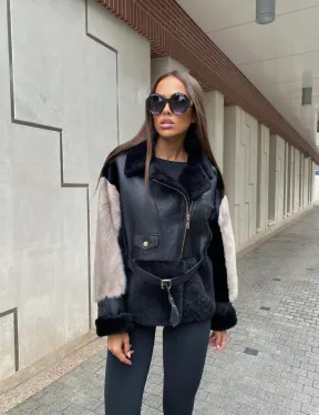 Дублёнка из мериноса с мехом норки - фото 2