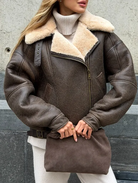 Дубленка - пилот женская - фото 3