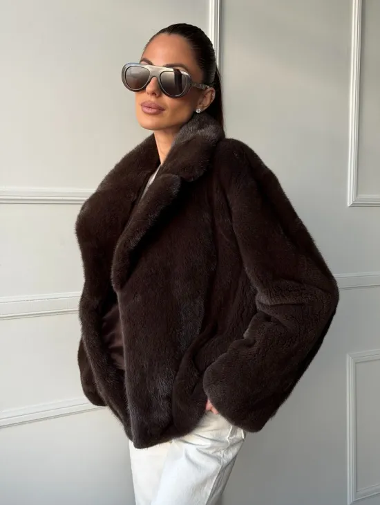 Пиджак норковый - английский воротник - фото 6