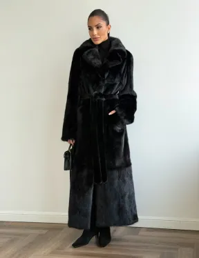 Черная шуба из меха норки - классический стиль - фото 9