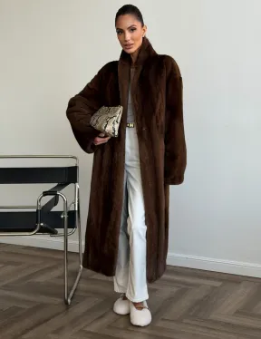 Шуба норковая в роспуск с меховым поясом - фото 3