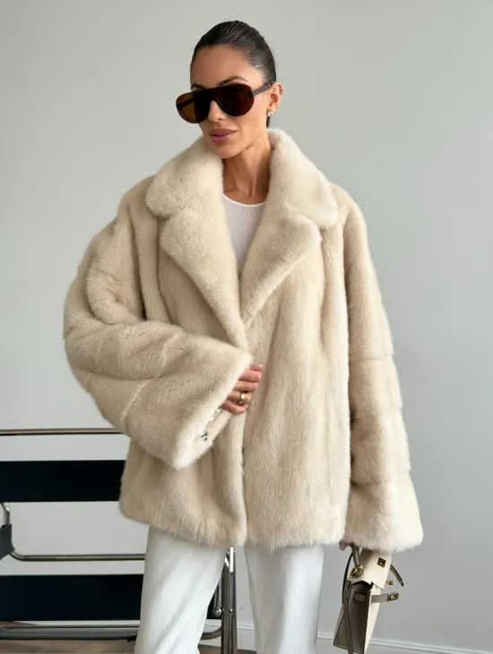 Женский норковый полушубок - фото 7