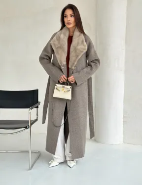 Пальто женское с норкой - фото 9