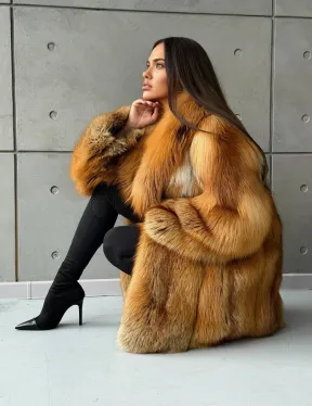 Шуба из натурального меха лисы - фото 15