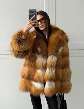 Шуба из натурального меха - лиса огнёвка - фото 0