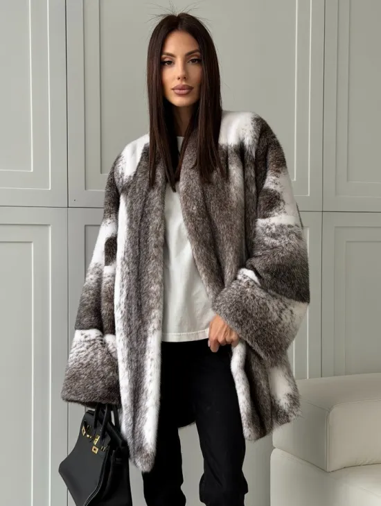 Натуральная шуба из норки крестовки Premium - фото 0