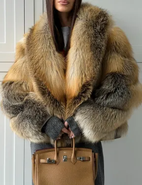 Женская шуба из лисьего меха Golden Edged Fox - фото 5