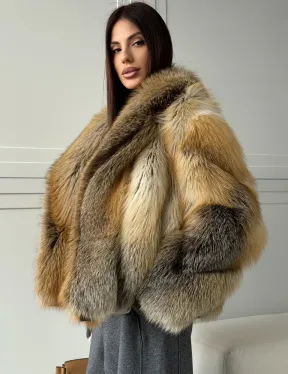 Женская шуба из лисьего меха Golden Edged Fox - фото 7