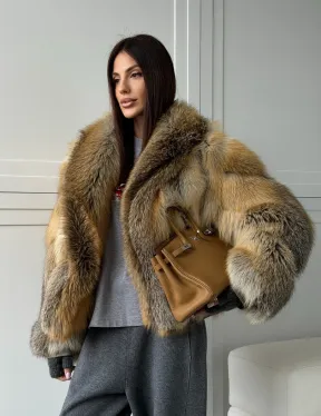 Женская шуба из лисьего меха Golden Edged Fox - фото 15