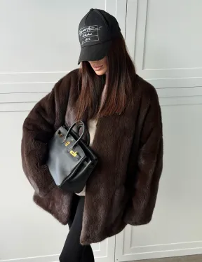 Куртка из норки с V - образным воротом - фото 8