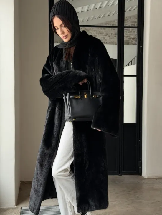 Шуба норка Blackglama V-образный ворот - фото 5