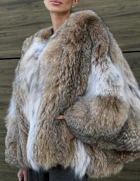 Шуба - летучка из меха рыси - фото 5