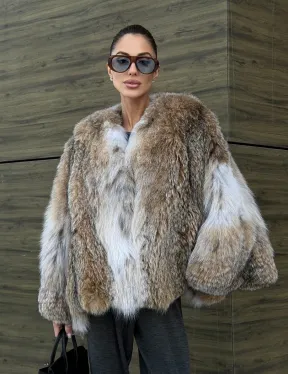 Шуба - летучка из меха рыси - фото 12