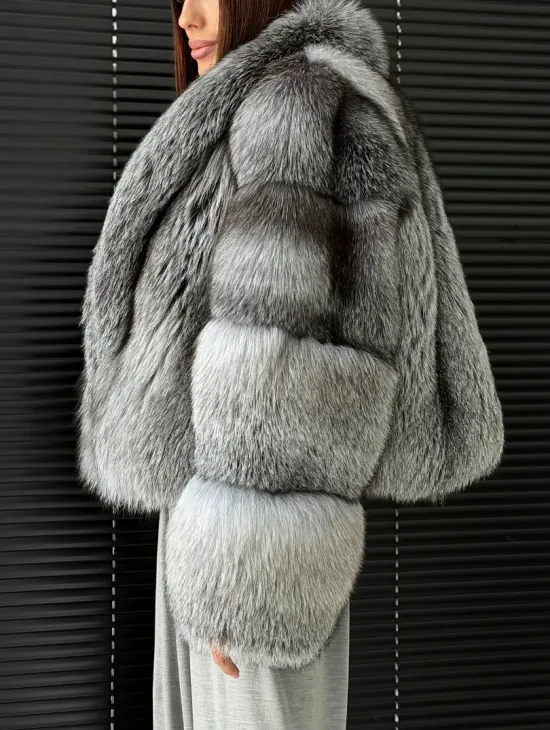 Полушубок - кроп из меха блюфрост - фото 4