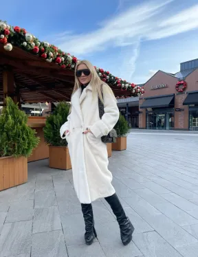 Экошуба в белом цвете с английским воротником - фото 8
