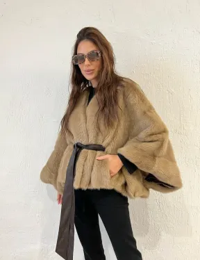 Болеро из меха норки цвет пастель - фото 6
