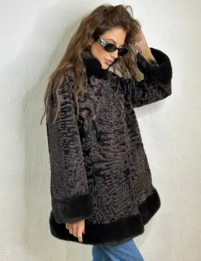 Каракульча стойка воротник отделка норка - фото 1