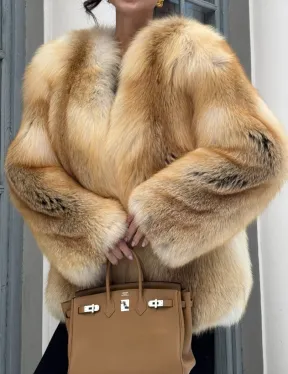 Шуба Premium из меха альпийской лисы - GOLDEN FOX - фото 1