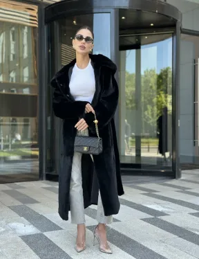 Шуба норка BLACKGLAMA с капюшоном - фото 11